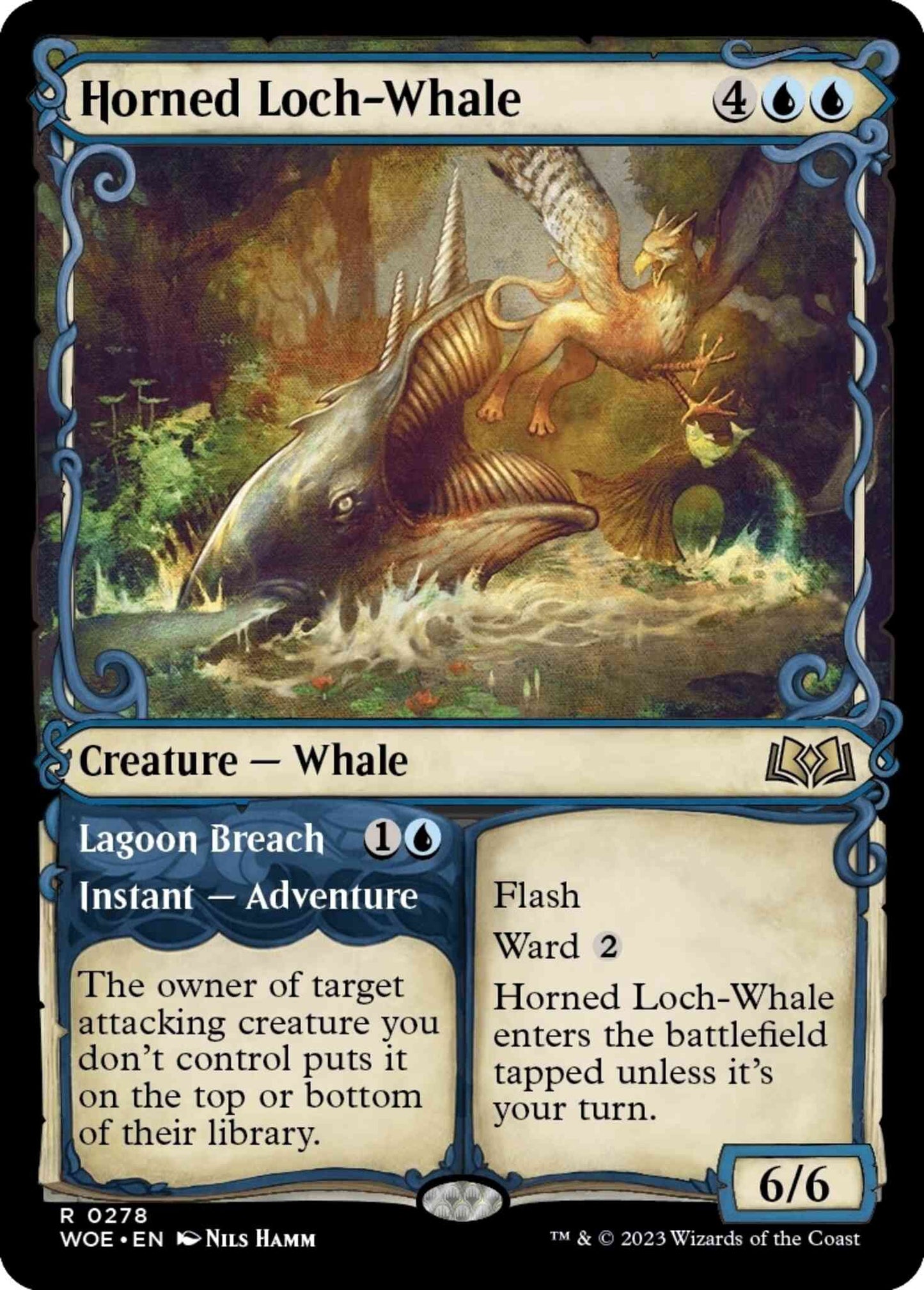 Horned Loch-Whale // Lagoon Breach [278] [Adventure Showcase] [Wilds of Eldraine] [Non-Foil]