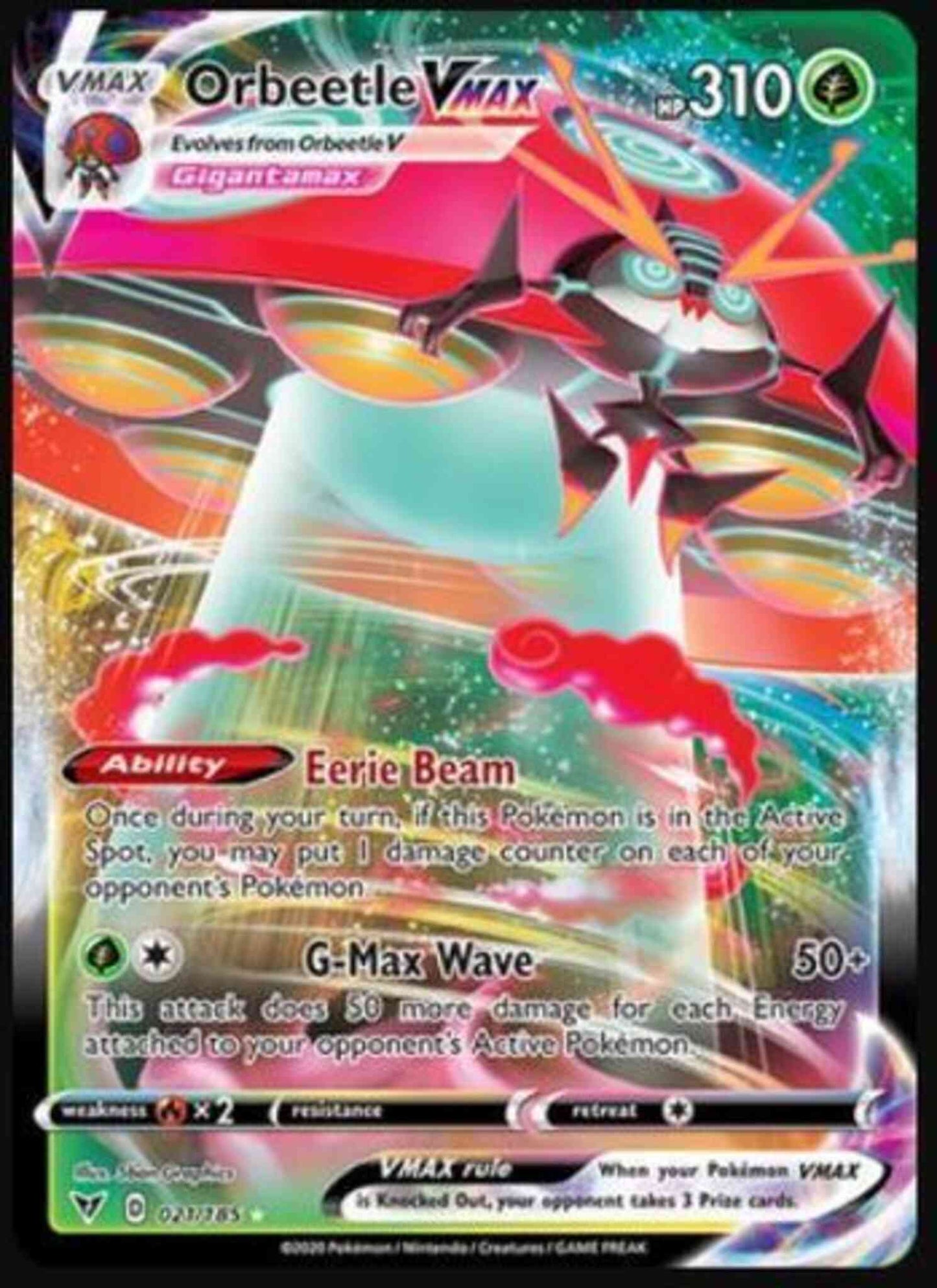 Orbeetle VMAX - 021/185 - Rare Holo VMAX [swsh4-021] [Ultra]