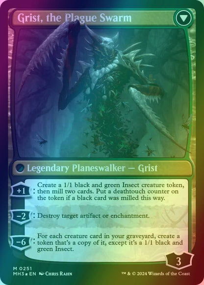 Grist, Voracious Larva // Grist, the Plague Swarm [251s] [Prerelease] [Modern Horizons 3: Promos] [Foil]