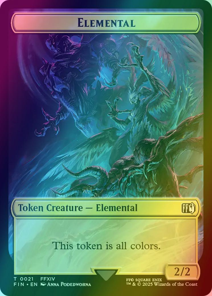 Elemental Token (21) // Hero Token (02) [FINAL FANTASY: Tokens] [Foil]