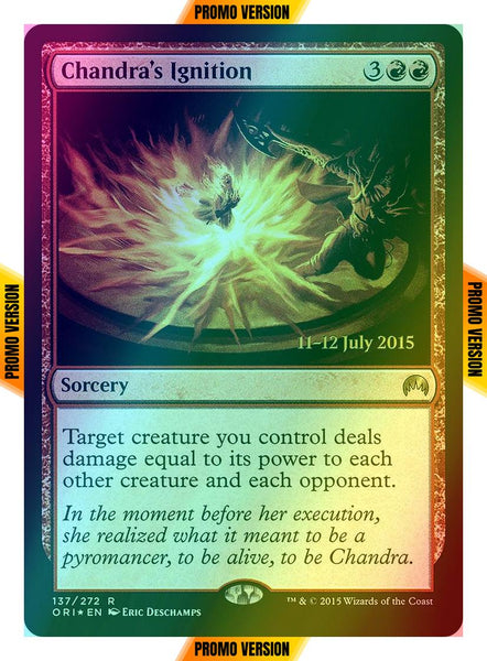 mtg cards like chandra's ignition [137s] [Magic Origins Promos] [Foil] – Face to Face Games Target creature you control MTG Product:Playmats! Disney Lorcana Azurite Sea Magic Branded Accessories