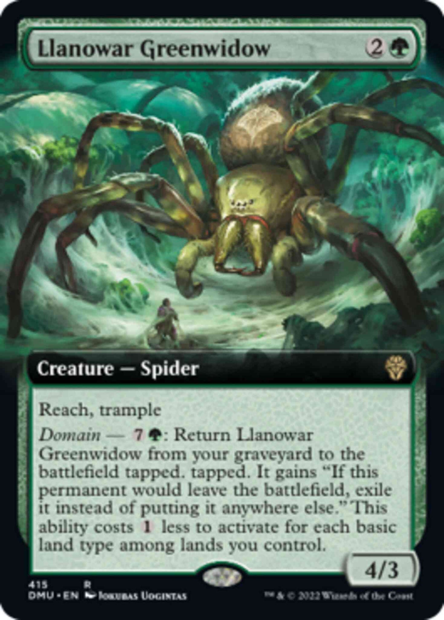 Llanowar Greenwidow [415] [Extended Art] [Dominaria United] [Non-Foil]