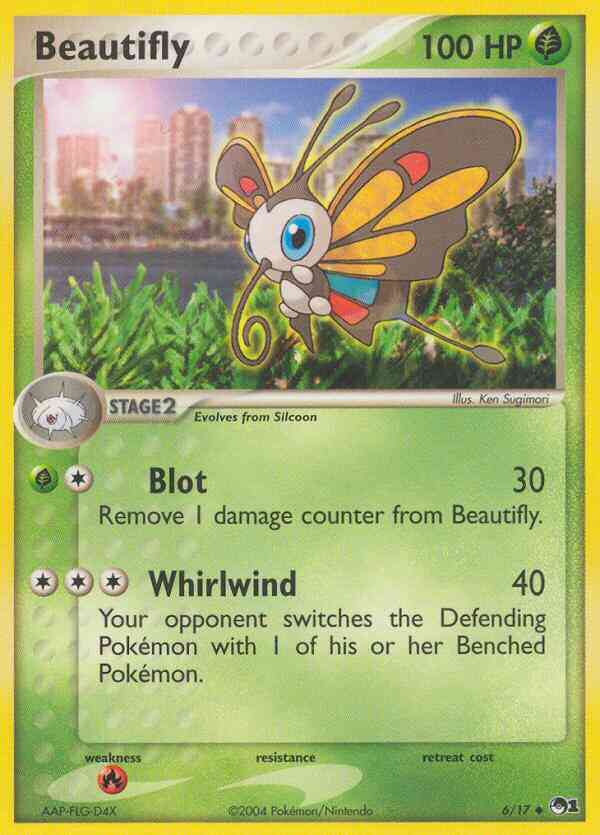 Beautifly - 6/17 - Uncommon [pop1-6] [Non-Holo]