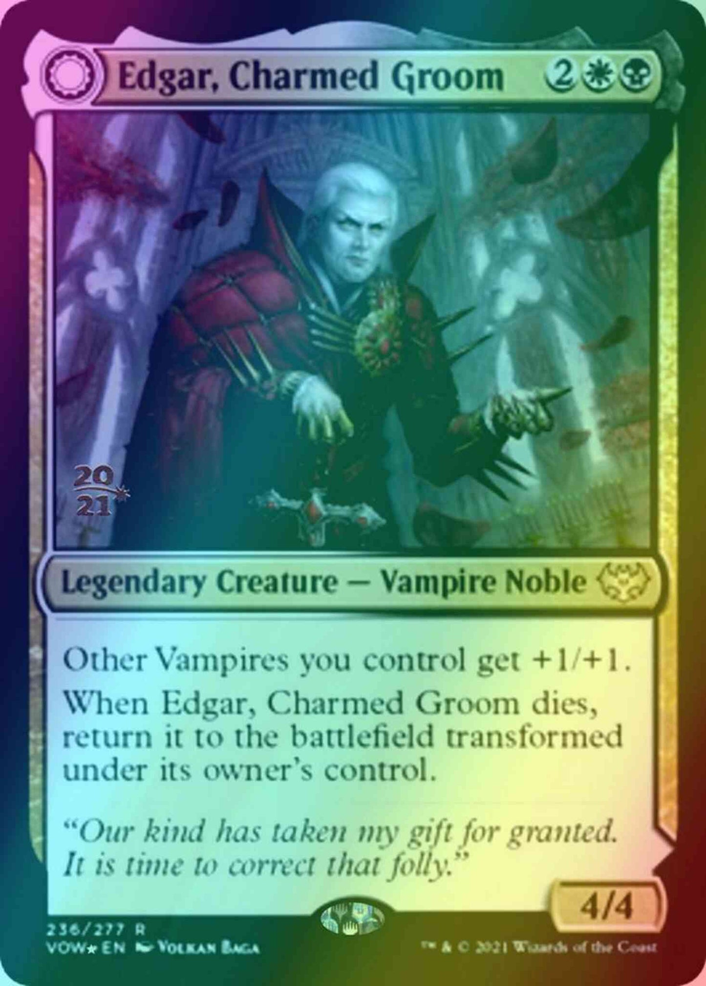 Edgar, Charmed Groom // Edgar Markov's Coffin [Prerelease] [236s] [Innistrad: Crimson Vow: Promos] [Foil]