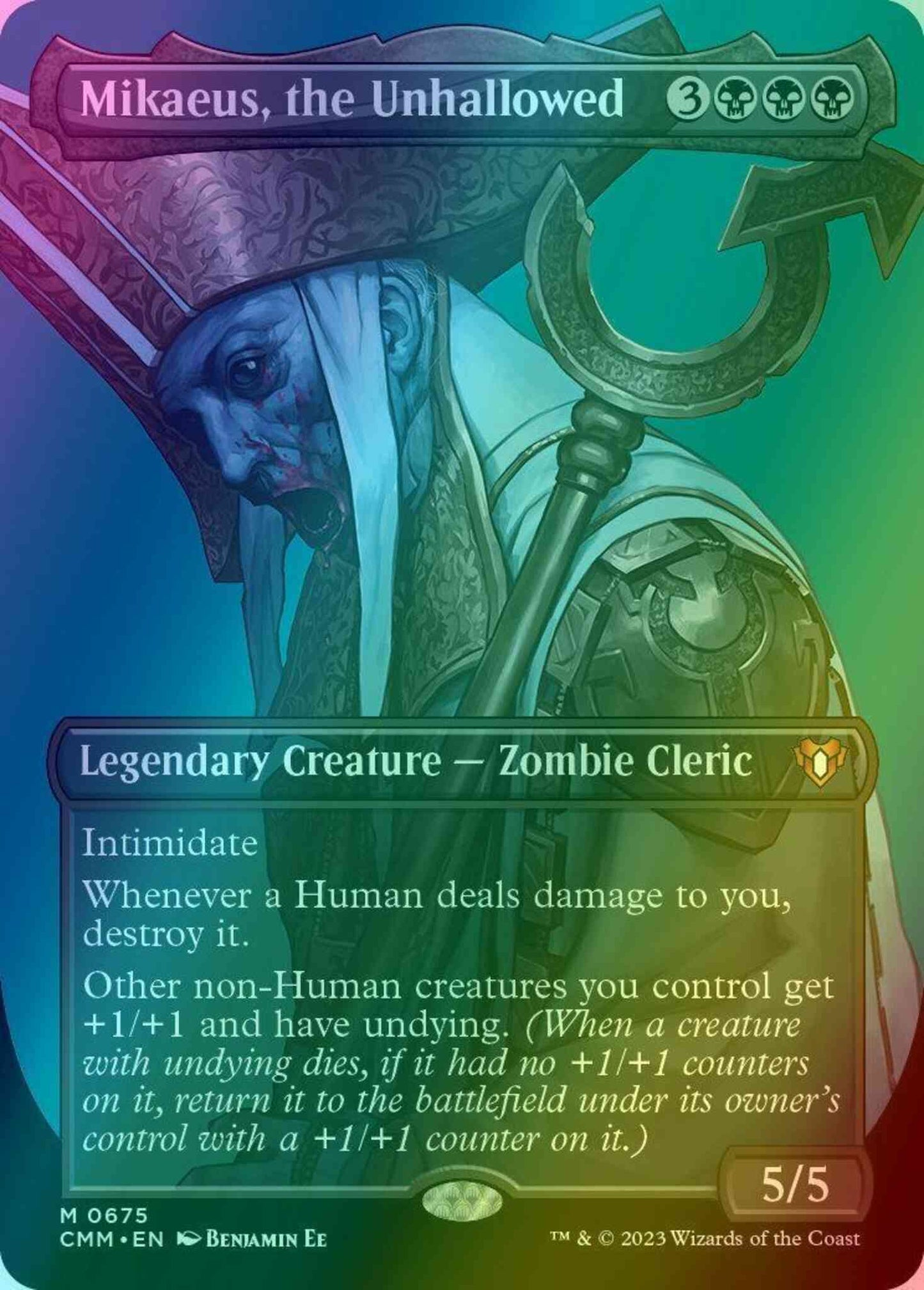 Mikaeus, the Unhallowed [675] [Borderless] [Profile] [Commander Masters] [Foil]
