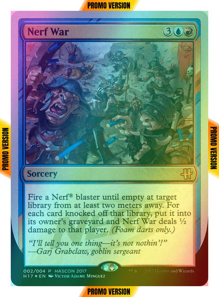 nerf mtg card War [HasCon 2017] [Foil] – Face to Face Games Russell Dongjun Lu Printing:THS 112 Warrior of Light |