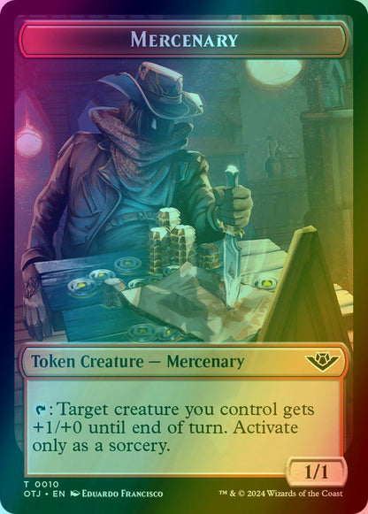 Human Rogue Token (02) // Mercenary Token (10) [Breaking News: Tokens] [Foil]