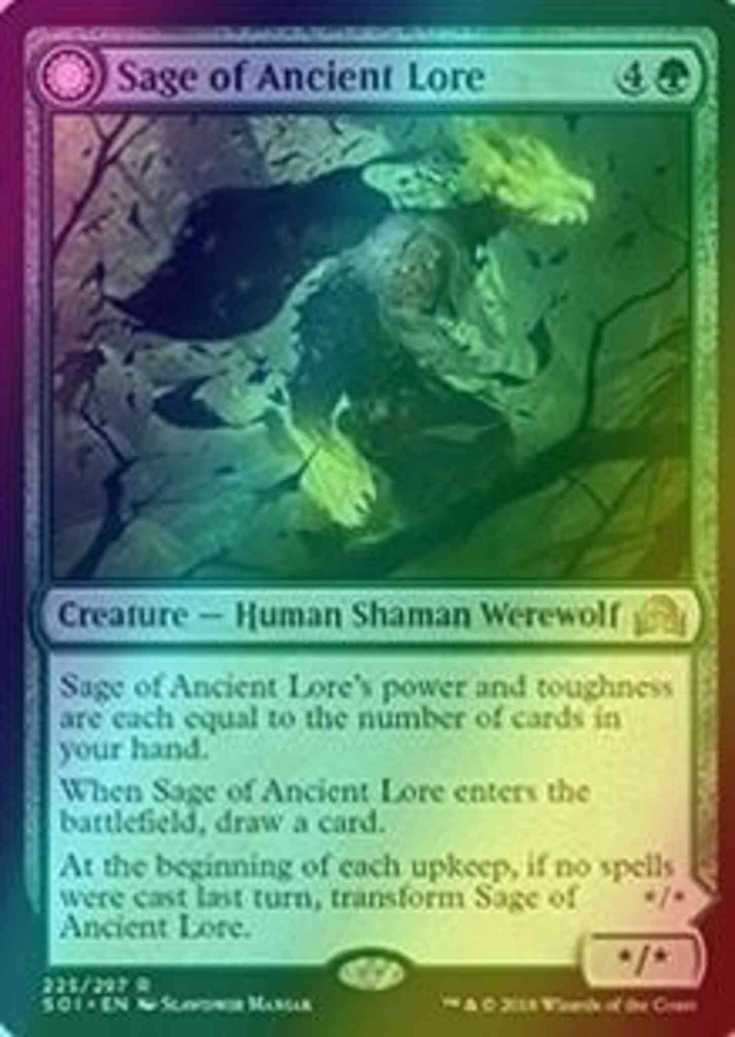 Sage of Ancient Lore // Werewolf of Ancient Hunger [225] [Shadows over Innistrad] [Foil]