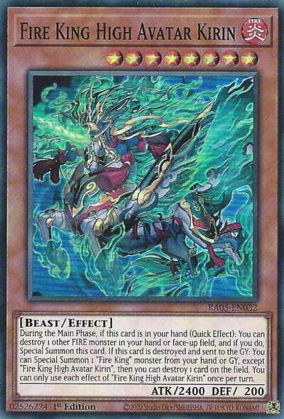 Fire King High Avatar Kirin - RA05-EN032 - Super Rare - 1st Edition