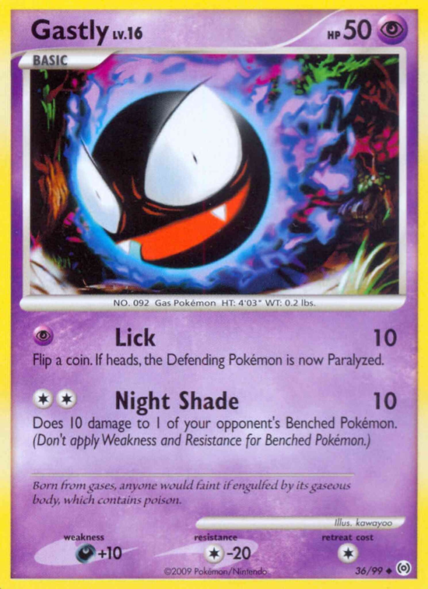 Gastly - 36/99 - Uncommon [pl4-36] [Non-Holo]