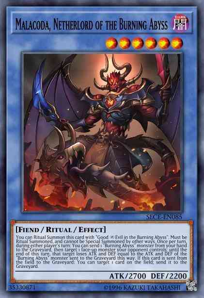 Malacoda, Netherlord of the Burning Abyss - SECE-EN085 - Ghost Rare - 1st Edition