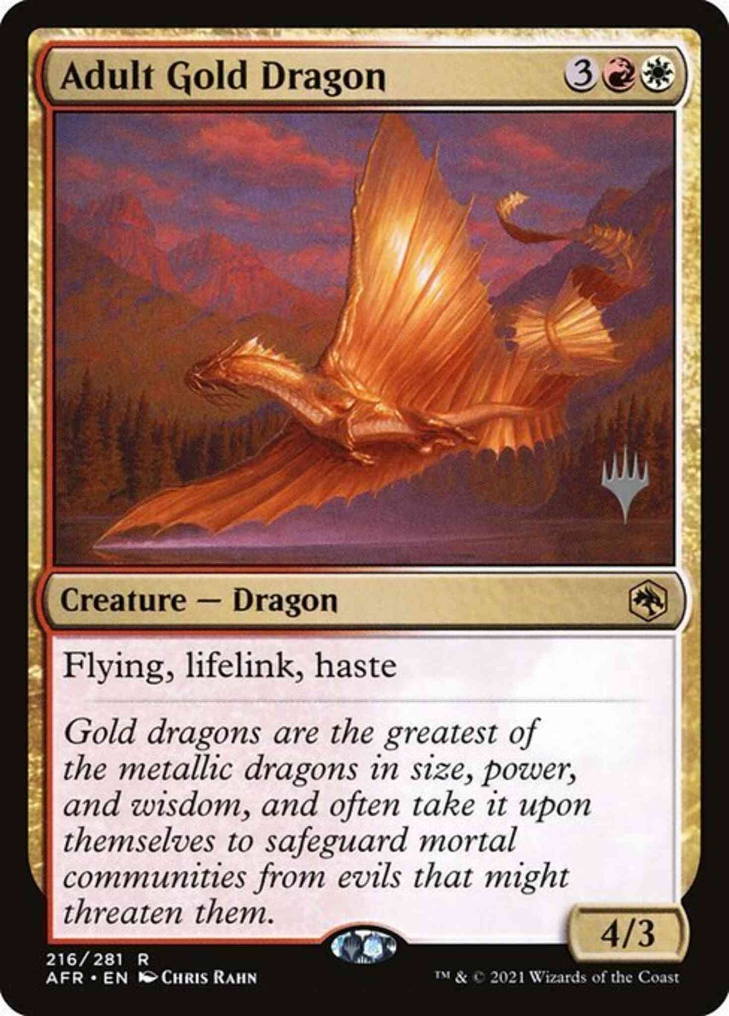 Adult Gold Dragon [Promo Pack] [216p] [Adventures in the Forgotten Realms Promos] [Non-Foil]