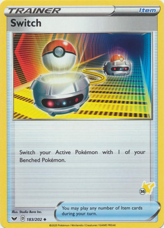 Switch - 183/202 - Uncommon - Pikachu Stamp [ba02-PIK36] [Non-Holo]