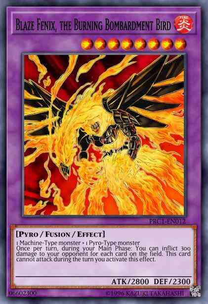 Blaze Fenix, the Burning Bombardment Bird - PRC1-EN012 - Super Rare - 1st Edition