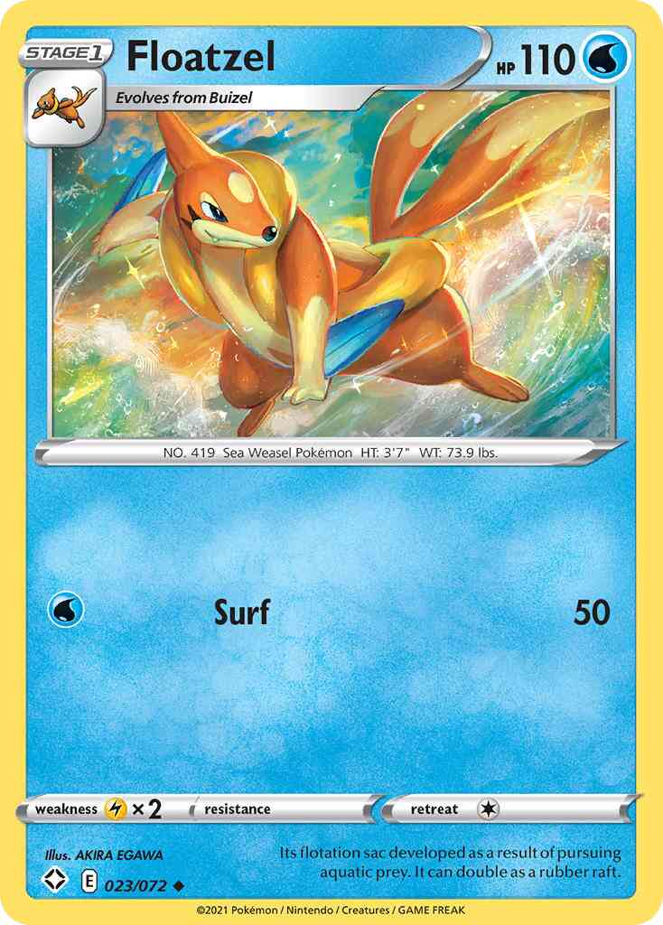 Floatzel - 023/072 - Uncommon [swsh45-023] [Non-Holo]