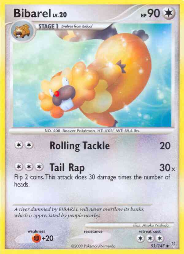 Bibarel - 51/147 - Uncommon [pl3-51] [Reverse Holo]