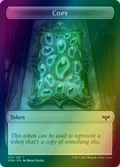Copy Token (19) // Human Token (10) [Innistrad: Crimson Vow: Tokens] [Foil]