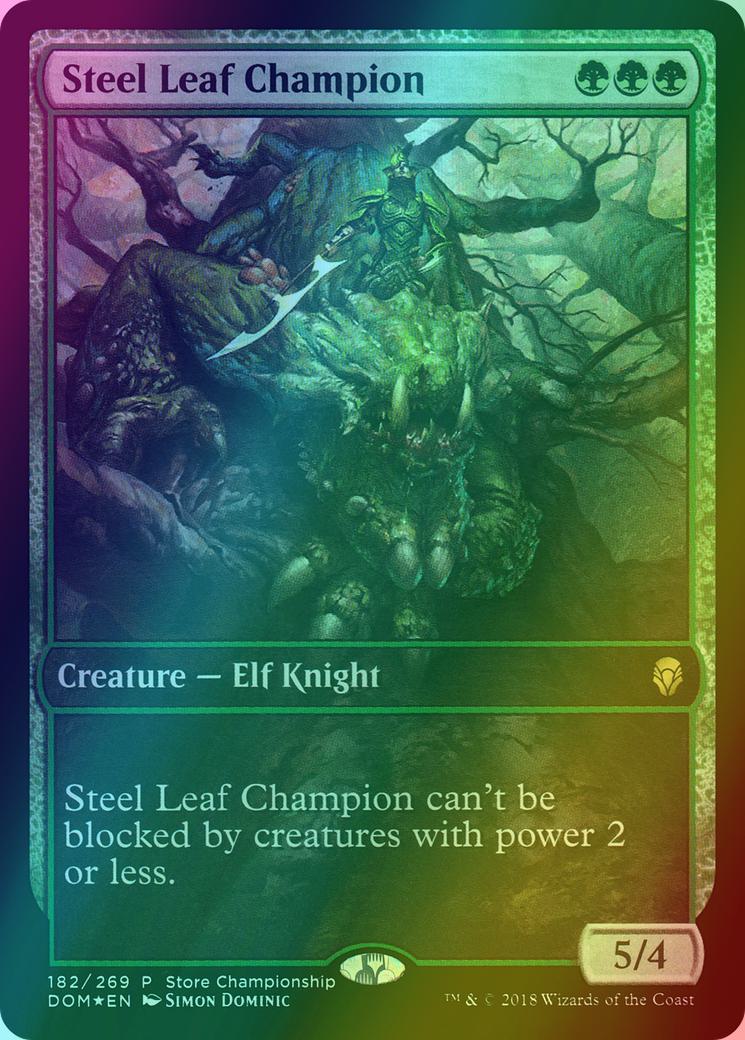 Steel Leaf Champion [182] [Store Championship] [Dominaria Promos] [Foil]
