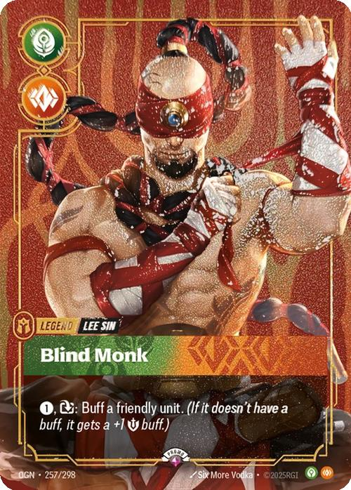 Blind Monk (Lee Sin) (Metal) (Prize Wall) - 257/298 [Riftbound Organized Play Promotional Cards] [Non-Foil]