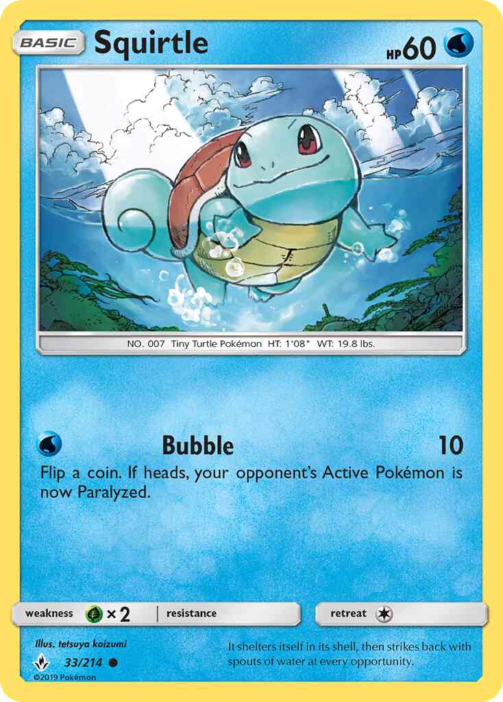 Squirtle - 33/214 - Common [sm10-33] [Reverse Holo]