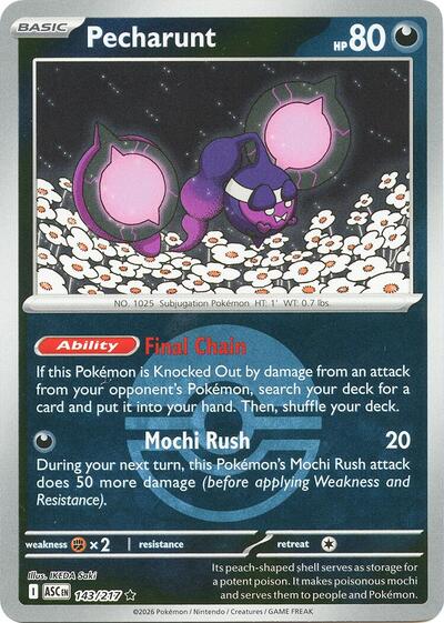 Pecharunt - Poké Ball - 143/217 - Rare [me025-143] [Reverse Holo]