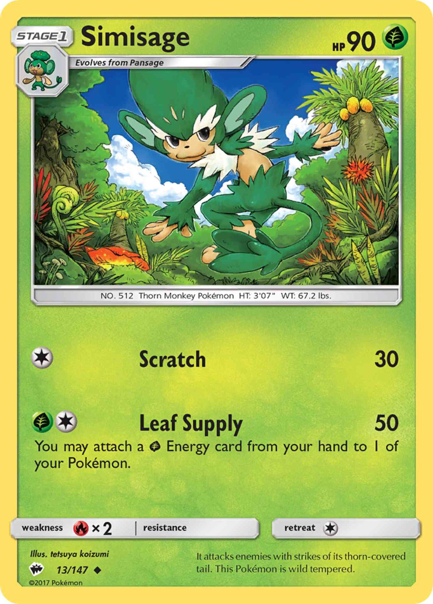 Simisage - 13/147 - Uncommon [sm3-13] [Non-Holo]