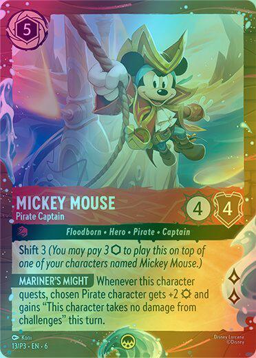 Mickey Mouse - Pirate Captain (Disney Cruise Promo) - 13/P3 [Disney Lorcana Promo Cards] [Holofoil]