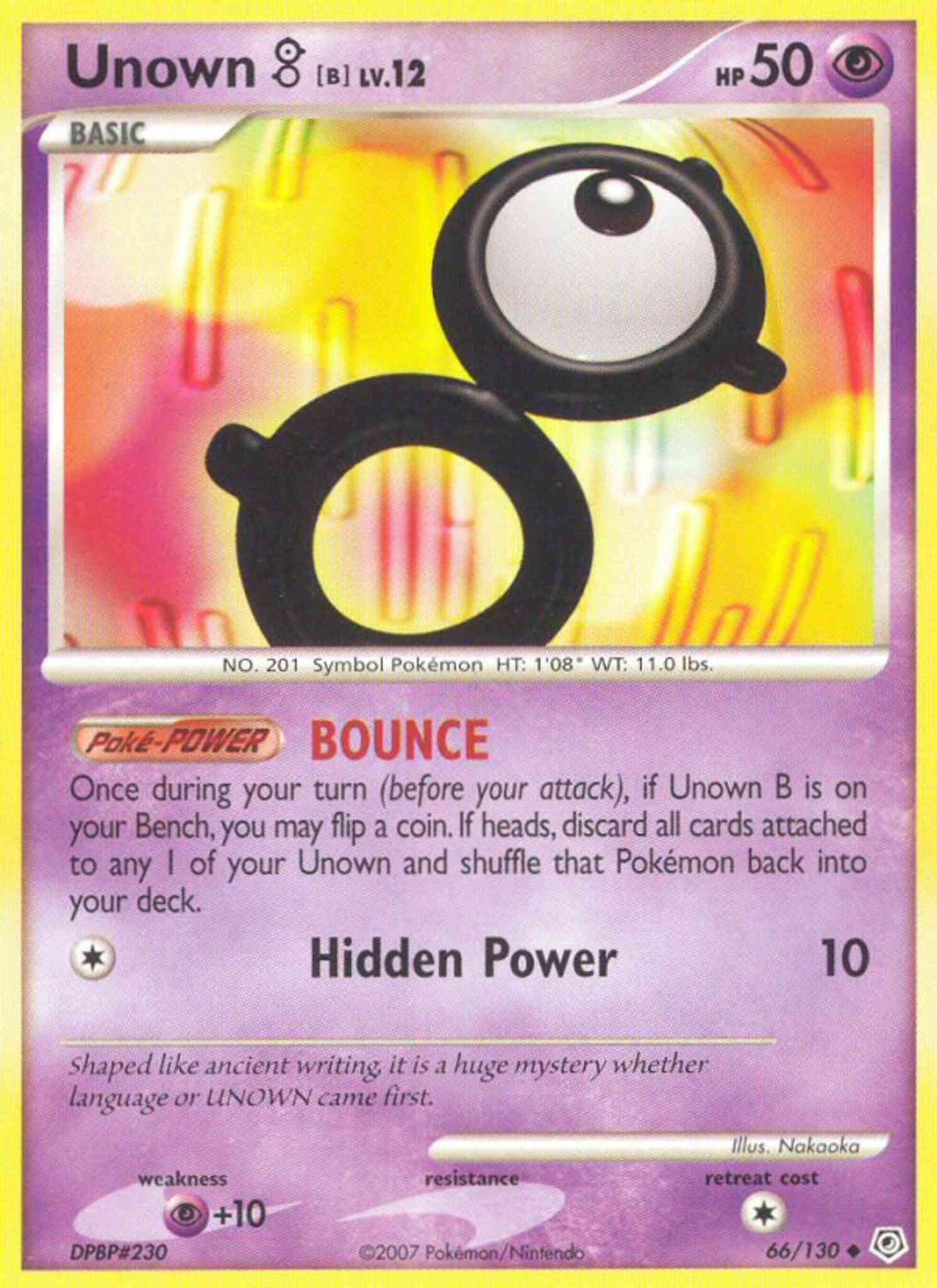 Unown B - 66/130 - Uncommon [dp1-66] [Non-Holo]