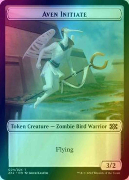 Aven Initiate Token (04) // Spider Token (18) [Double Masters 2022: Tokens] [Foil]
