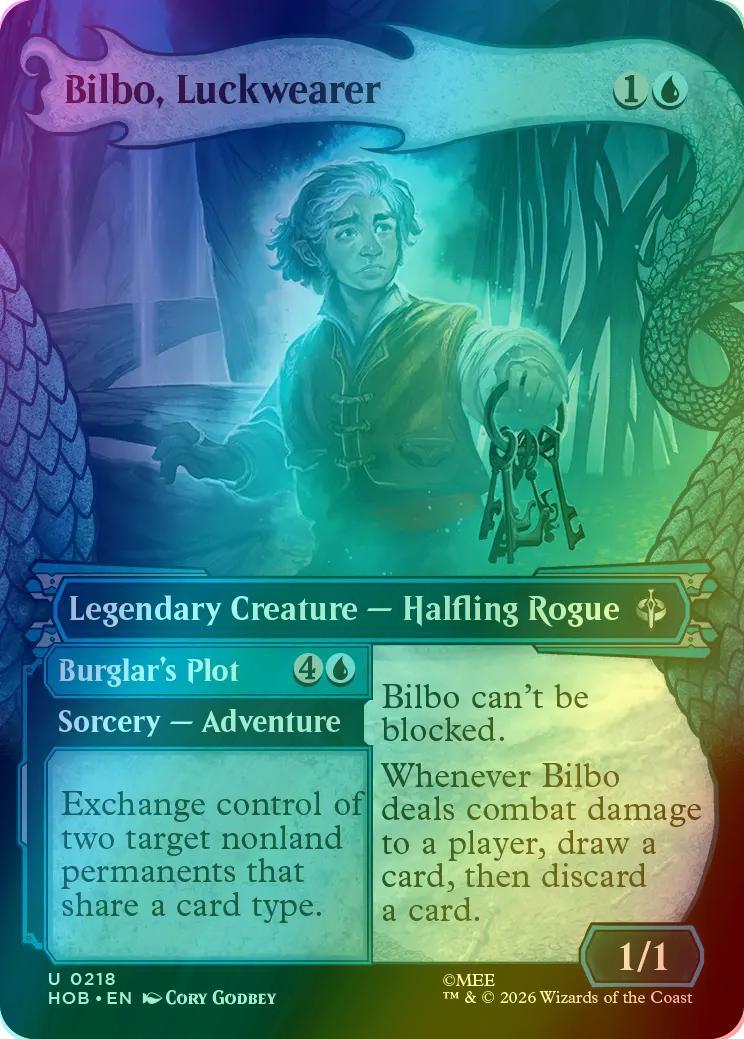 Bilbo, Luckwearer [218] [Borderless] [Dragon Hoard] [The Hobbit] [Foil]