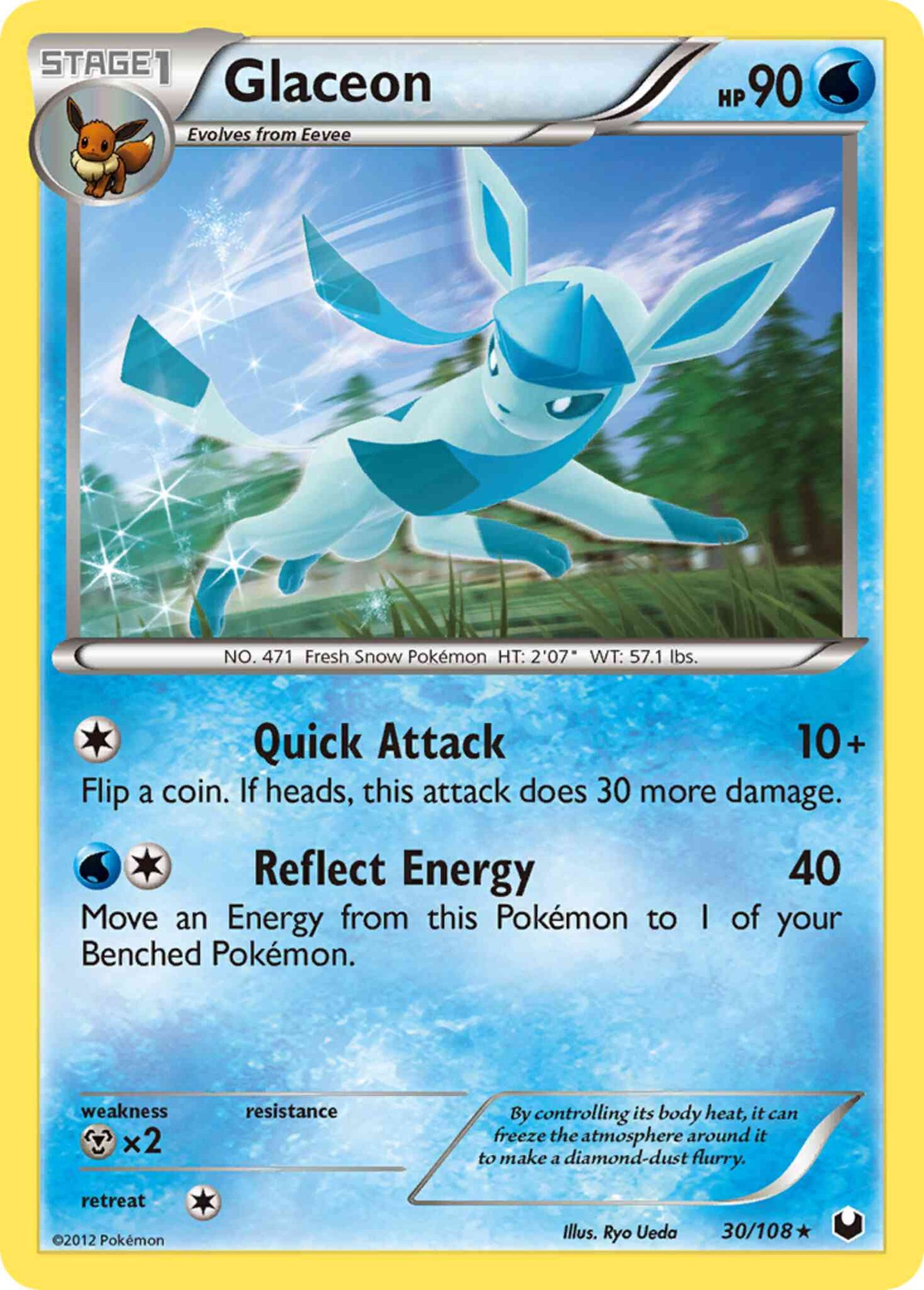 Glaceon - 30/108 - Rare [bw5-30] [Non-Holo]