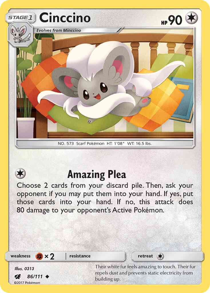 Cinccino - 86/111 - Uncommon [sm4-86] [Reverse Holo]