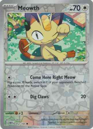 Meowth - 052/165 - Common [sv035-052] [Reverse Holo]