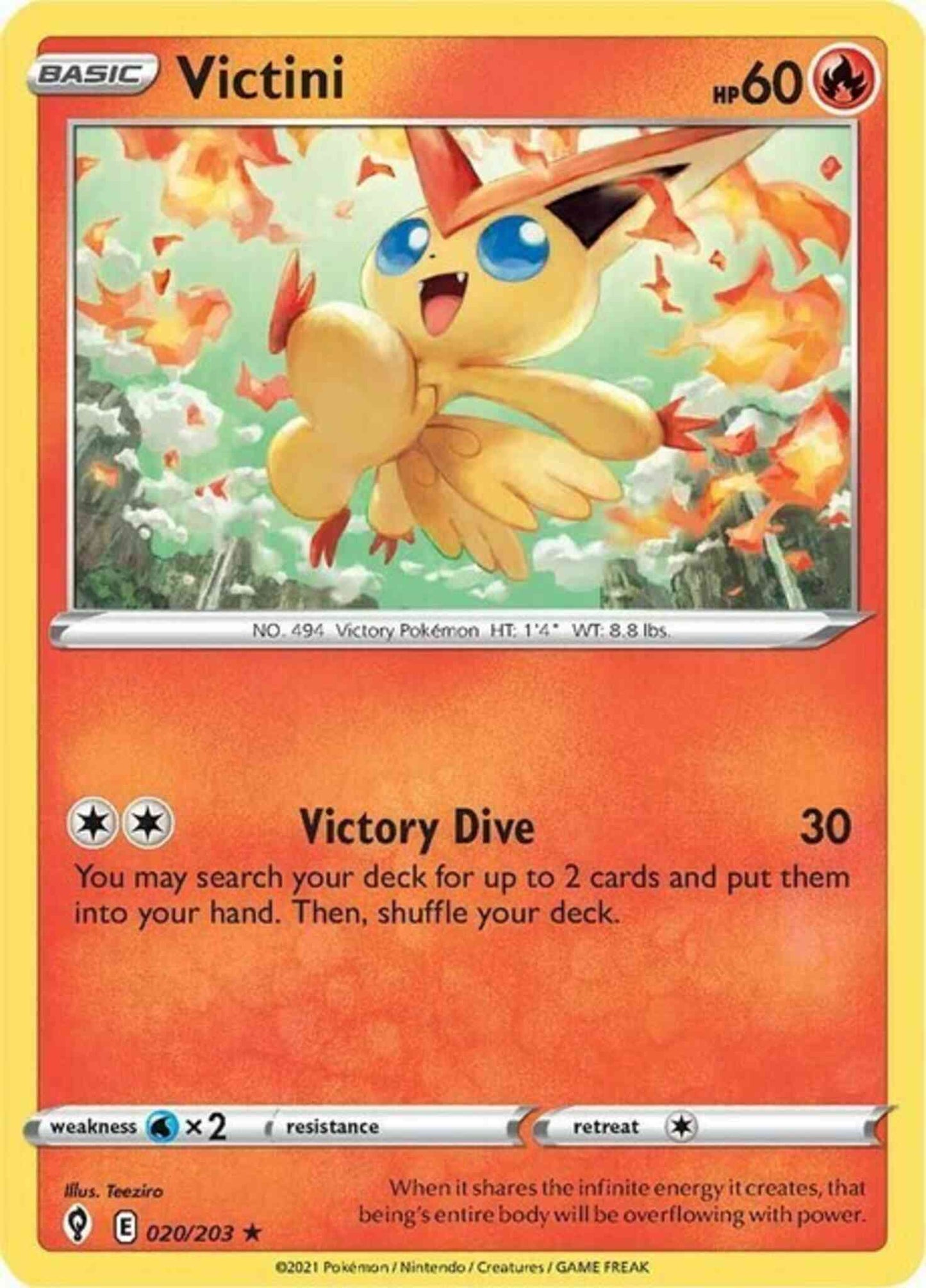 Victini - 020/203 - Rare Holo [swsh7-020] [Reverse Holo]