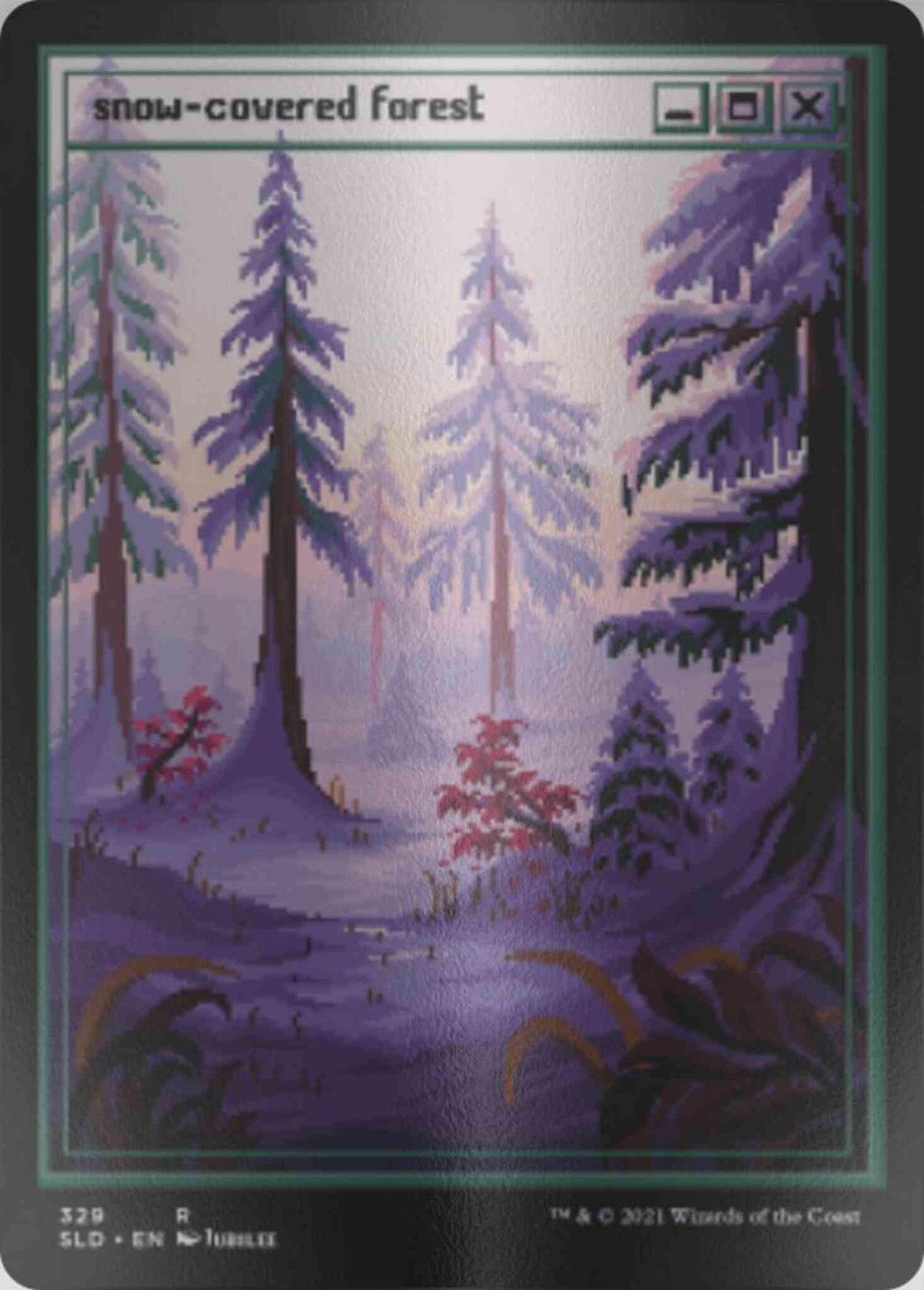 Snow-Covered Forest [0329] [Full Art] [Pixel] [Secret Lair Drop] [Etched Foil]