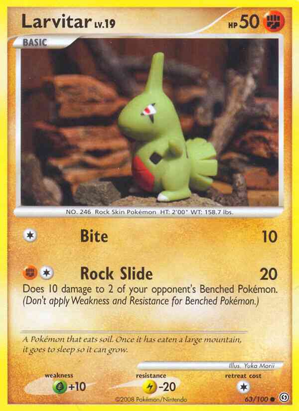 Larvitar - 63/100 - Common [dp7-63] [Reverse Holo]