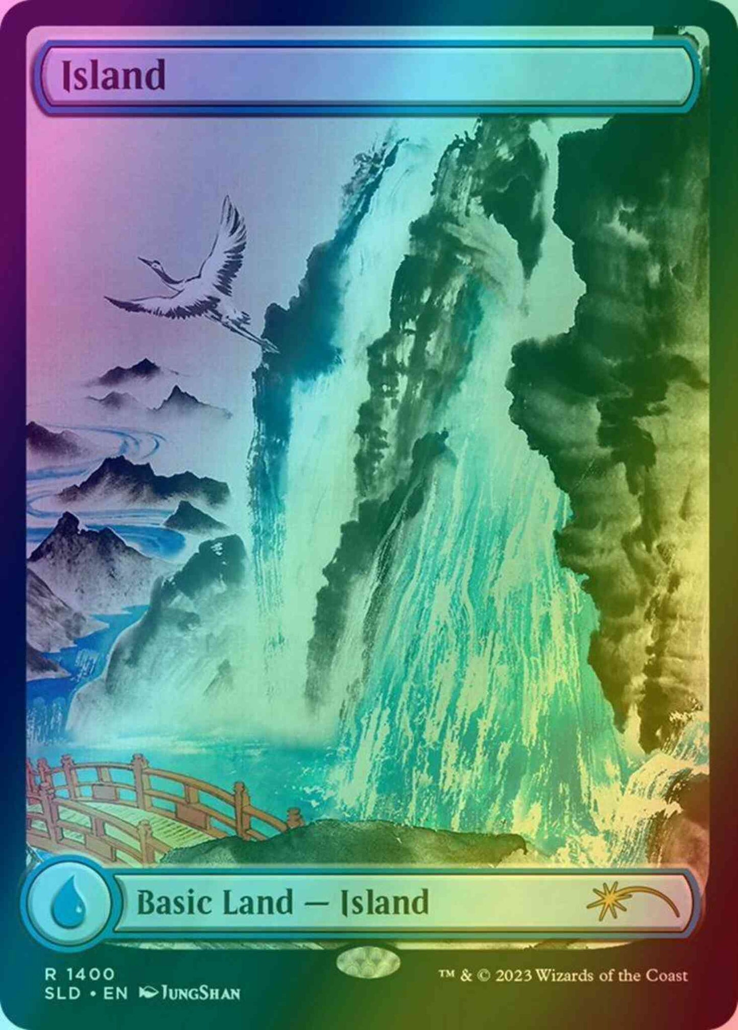 Island [1400] [Full Art] [Meditation On Nature] [Secret Lair Drop] [Foil]