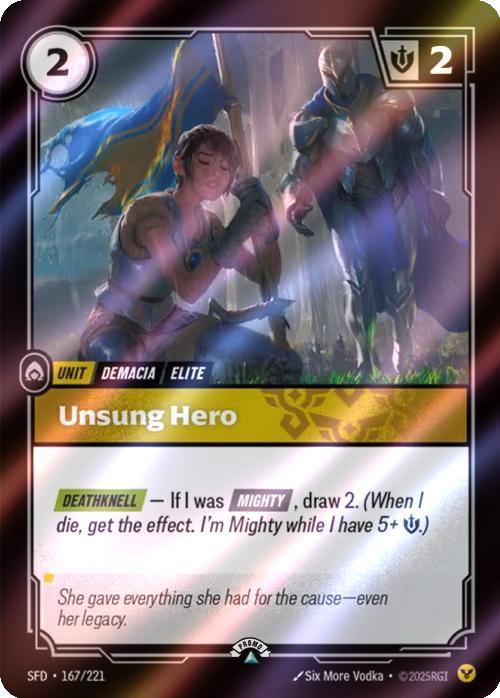 Unsung Hero - 167/221 [Riftbound Organized Play Promotional Cards] [Foil]