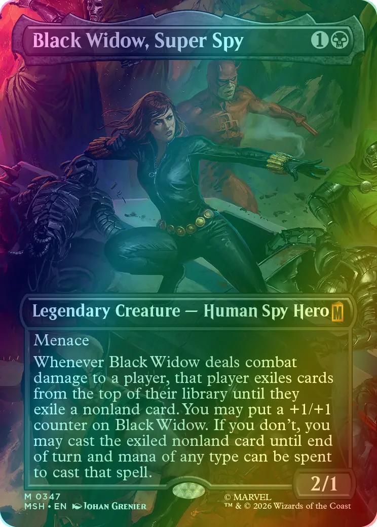Black Widow, Super Spy [347] [Borderless] [Scene] [Marvel Super Heroes] [Foil]
