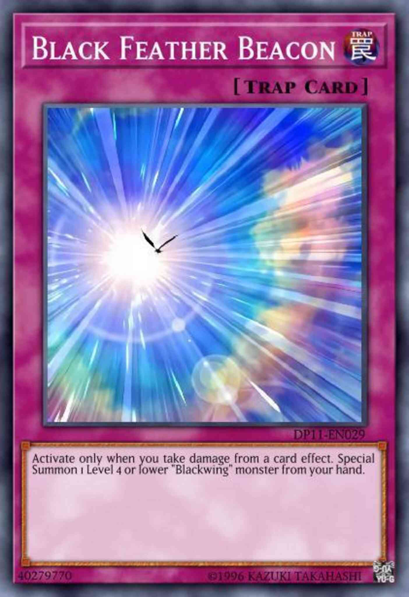 Black Feather Beacon - DP11-EN029 - Super Rare - 1st Edition
