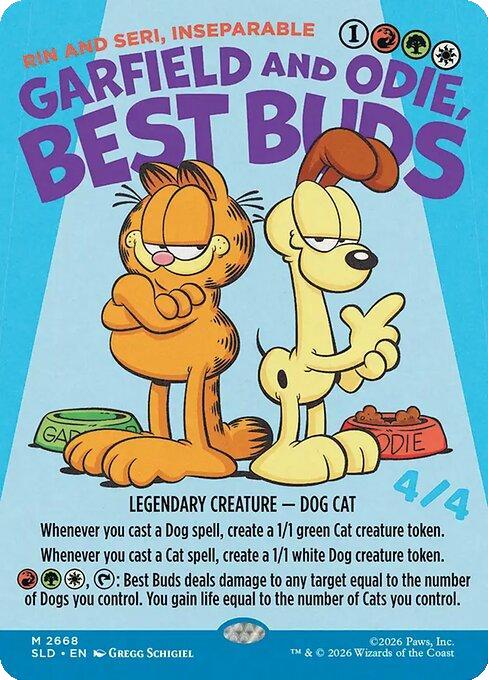Garfield and Odie, Best Buds - Rin and Seri, Inseparable [2668] [Borderless] [Garfield: Motivationally Challenged] [Secret Lair Drop] [Non-Foil]