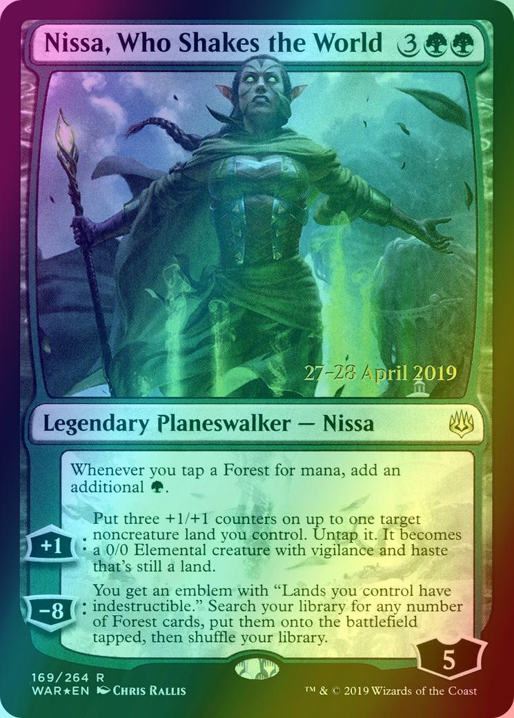 Nissa, Who Shakes the World [Prerelease] [169s] [War of the Spark Promos] [Foil]
