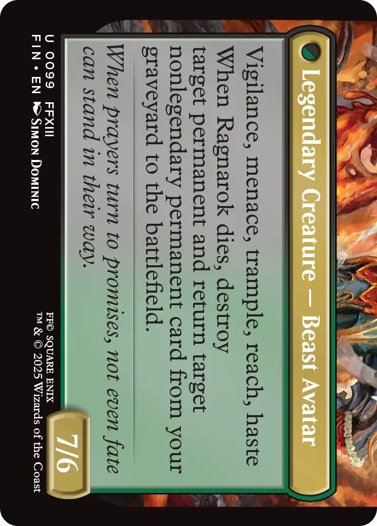 Fang, Fearless l'Cie // Ragnarok, Divine Deliverance [99] [FINAL FANTASY] [Non-Foil]