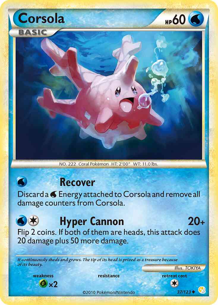 Corsola - 37/123 - Uncommon [hgss1-37] [Non-Holo]