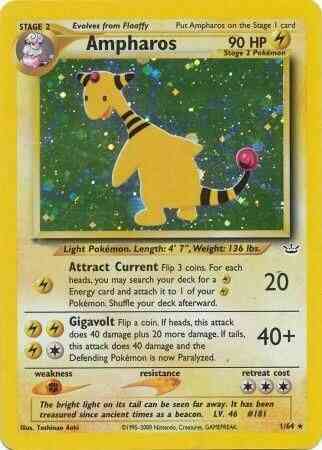 Ampharos - 1/64 - Rare - Unlimited [neo3U-1] [Holo]