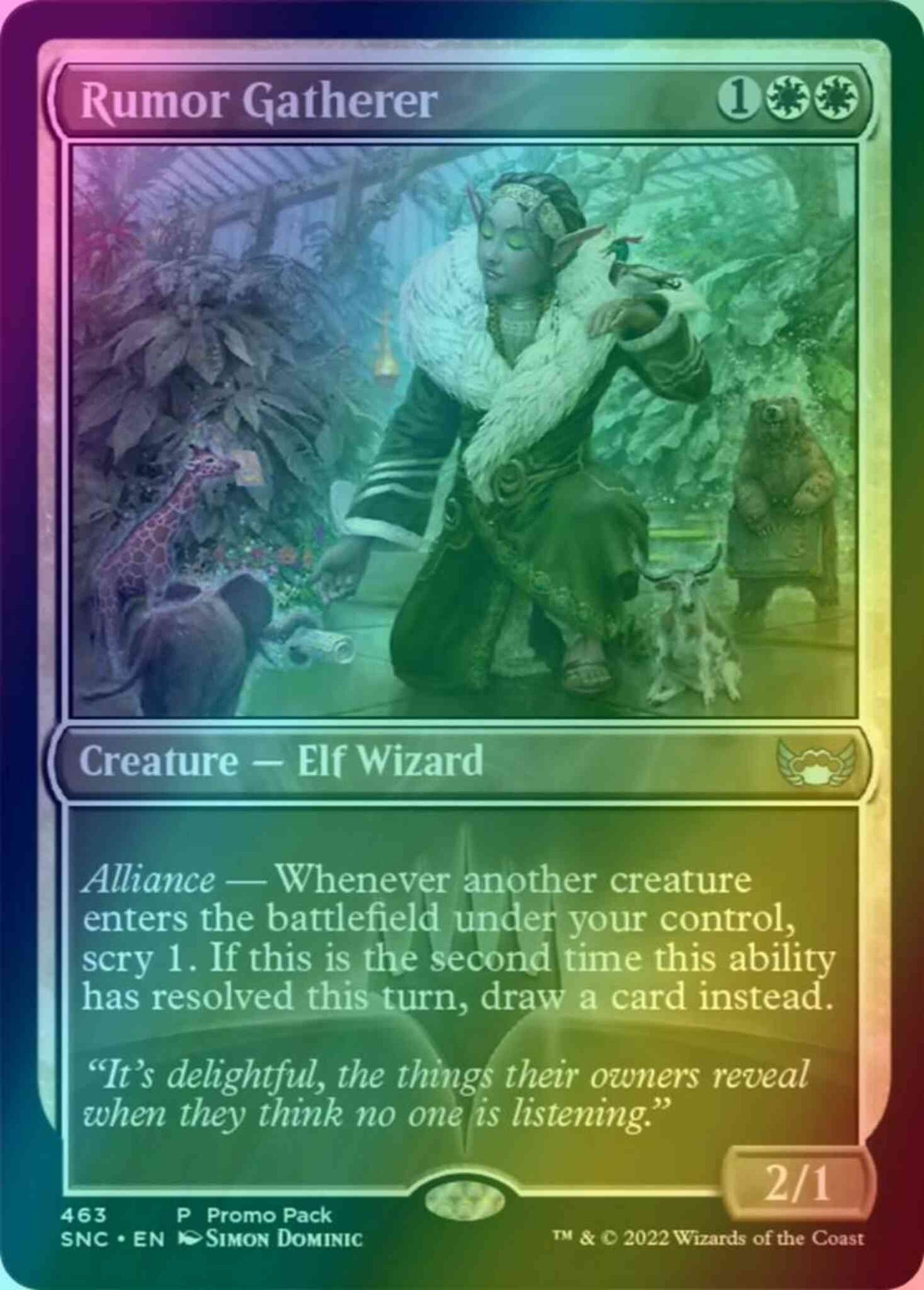 Rumor Gatherer [463] [Dark Frame Promo Pack] [Streets Of New Capenna] [Foil]