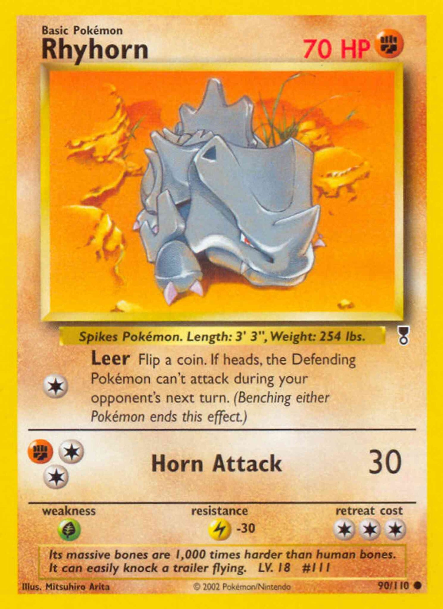 Rhyhorn - 90/110 - Common [base6-90] [Reverse Holo]