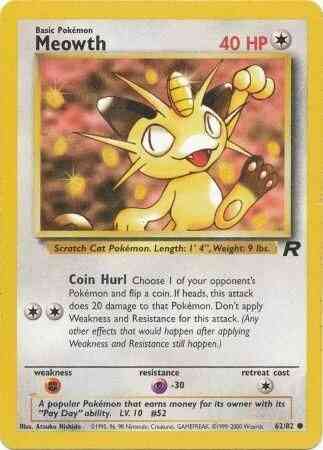 Meowth - 62/82 - Common - Unlimited [base5U-62] [Non-Holo]
