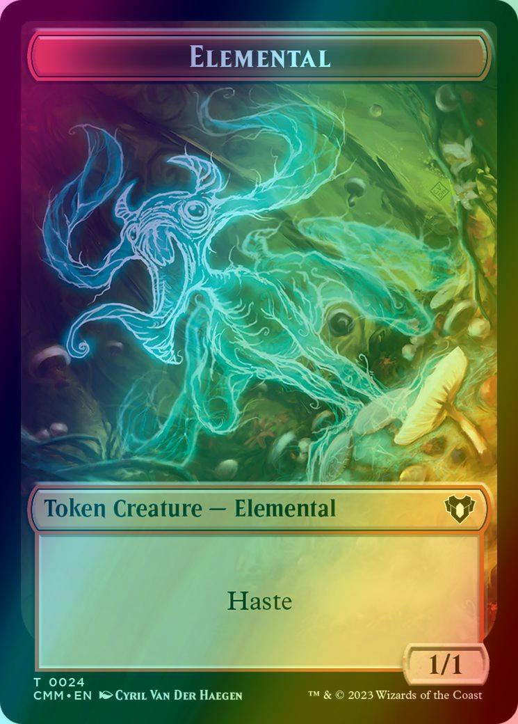 Cat Token (05) // Elemental Token (24) [Commander Masters: Tokens] [Foil]