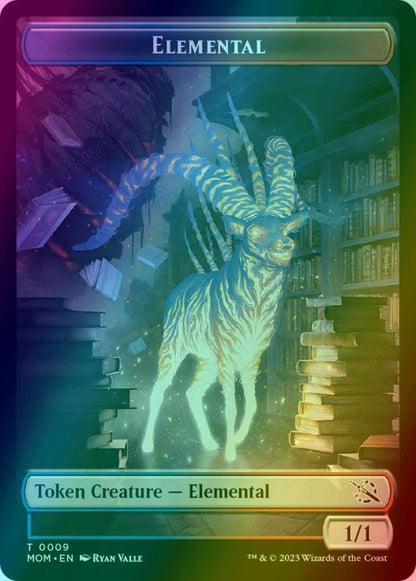 Elemental Token (09) // Teferi's Talent Emblem (44) [March of the Machine: Tokens] [Foil]